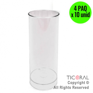 VASO TUBO CRISTAL 4 PAQUETES X 10 UNIDADES